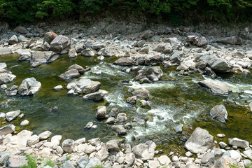 Summer view of Muko-river in Hyogo prefecture, Japan
