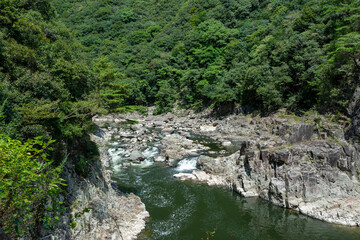 Summer view of Muko-river in Hyogo prefecture, Japan