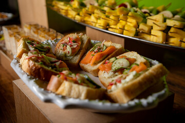 vegetarian canapes with dressing