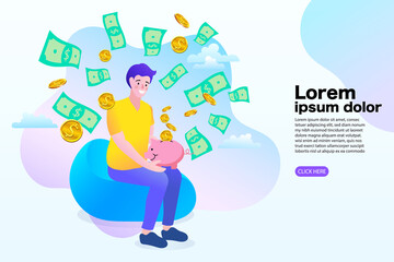 vector illustration of a business woman with social network icon