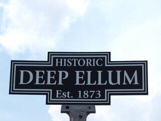 One of the many sign toppers in Dallas' historic Deep Ellum entertainment district.