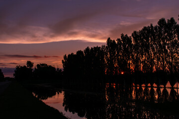 sunset over the lake