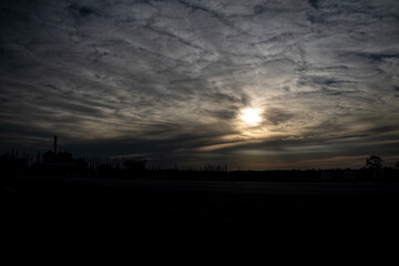 sunset over the city