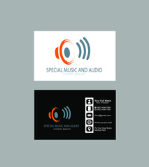 a business card variation for an audio business name