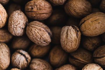 simple food ingredients, bowl of walnuts on kitchen counter