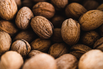 simple food ingredients, bowl of walnuts on kitchen counter