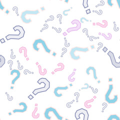 Quiz seamless pattern. Question marks, doubt, faq