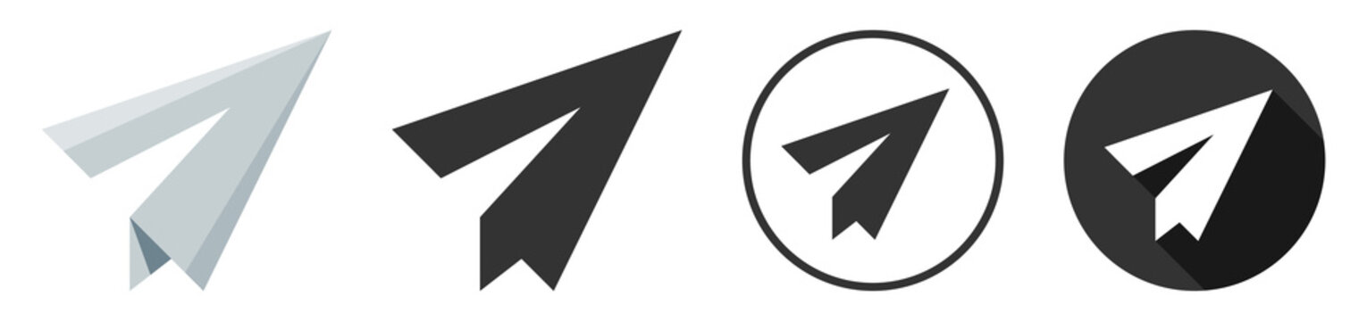 Paper plane icon logo flat design collection