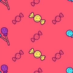 Halloween seamless pattern candy. Halloween background