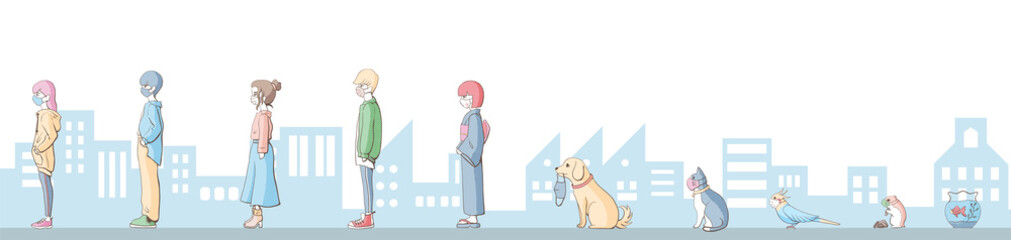 Social distancing. Social distance. Keep Social distance with pets