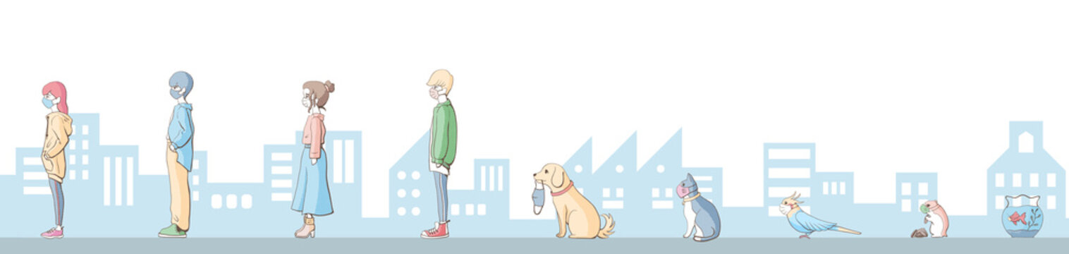 Social distancing. Social distance. Keep Social distance with pets