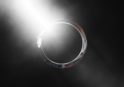 光輝く抽象的な金属の輪