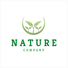 Simple Ecology Leaf with Initial U and Letter Nature for Industrial Green Idea Concept Logo Design