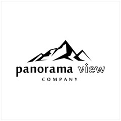Minimalist Silhouette Landscape Hills Mountain Peaks Vector logo design