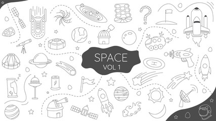 hand drawn dodle space