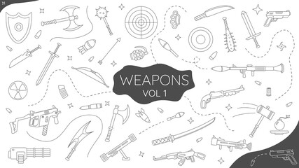 hand drawn dodle weapon
