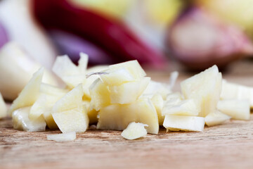 minced pieces of garlic