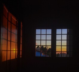 window at sunset