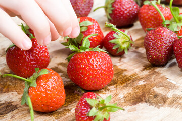 washed fresh red strawberries