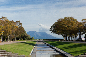健康公園から見る桜島	