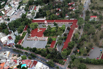 aerial and urban view of the town of San Juan Teotihuacan Mexico