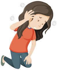 Obraz premium Sick woman having dizzy