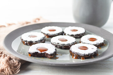 Vegan Chocolate Caramel Sandwich Cookies