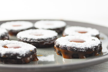 Vegan Chocolate Caramel Sandwich Cookies