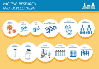Obraz premium Vaccine research and development infographic