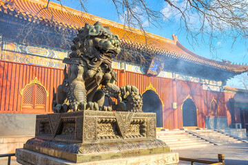 Fototapeta na wymiar onghe Temple - the Palace of Peace and Harmony in Beijing, China