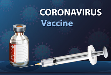 Coronavirus vaccine and Syringe