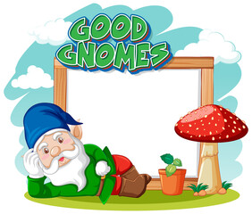 Good gnomes logo with blank banner on white background