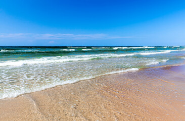 waves running with foam