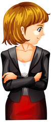 Business working woman cartoon character