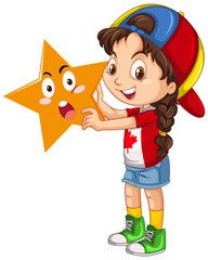 Girl holding math shape