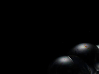 Soap bubble on black background