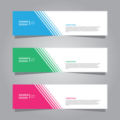 horizontal banner set minimalist style template design vector