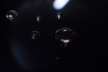 air bubbles on black background