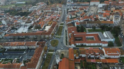 Fototapeta premium Aveiro, beautiful village. The Venice of Portugal. Aerial Drone Photo