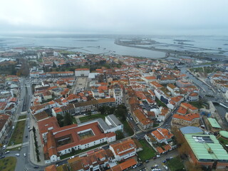 Obraz premium Aveiro, beautiful village. The Venice of Portugal. Aerial Drone Photo