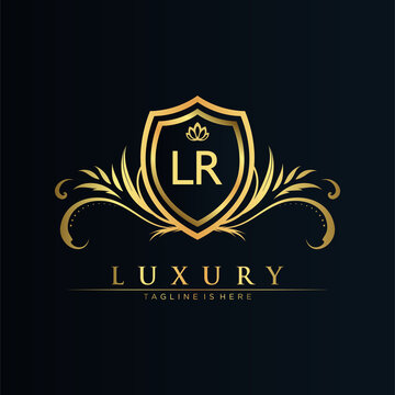 LR Letter Initial with Royal Template.elegant with crown logo vector, Creative Lettering Logo Vector Illustration.