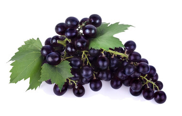 Fresh grapes isolated on white background.