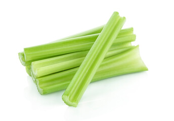 Fresh celery isolated on white background.