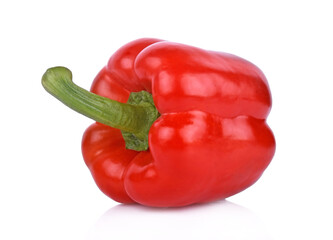fresh red bell pepper isolated on white background.