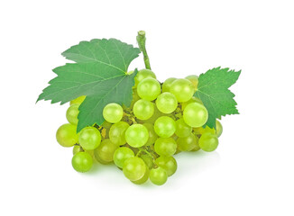 Green grape isolated on white background.