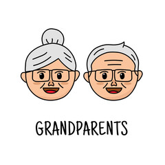 Grandparents cartoon illustration isolated on white background 