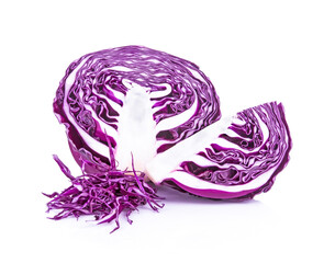 Purple cabbage isolated on white background