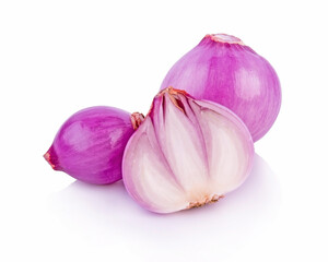 shallots isolated on white background