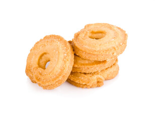 butter cookies isolated on white background