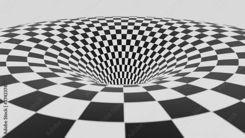 Aufkleber black and white striped tunnel animation background animation 3d rendering